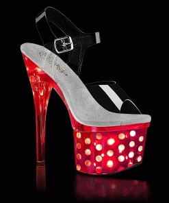 Pleaser 7” Heels Discolite 708DOTS